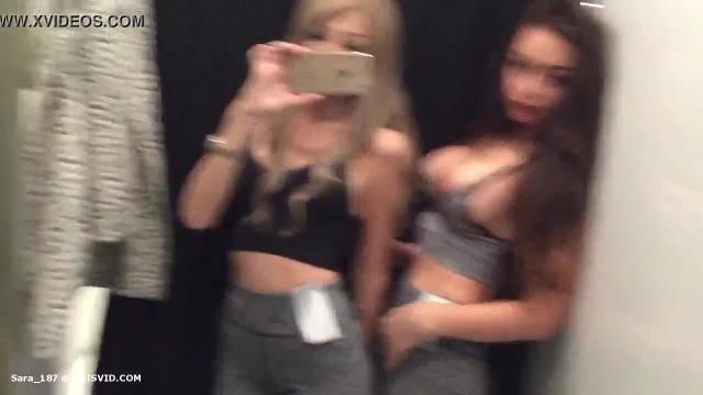 Girlfriends iphone video in changing room before lesbian sex HardX